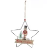 Lightup Wire Star Hanging Christmas Ornament with Nutcracker Drummer Christmas Tree Decorations|