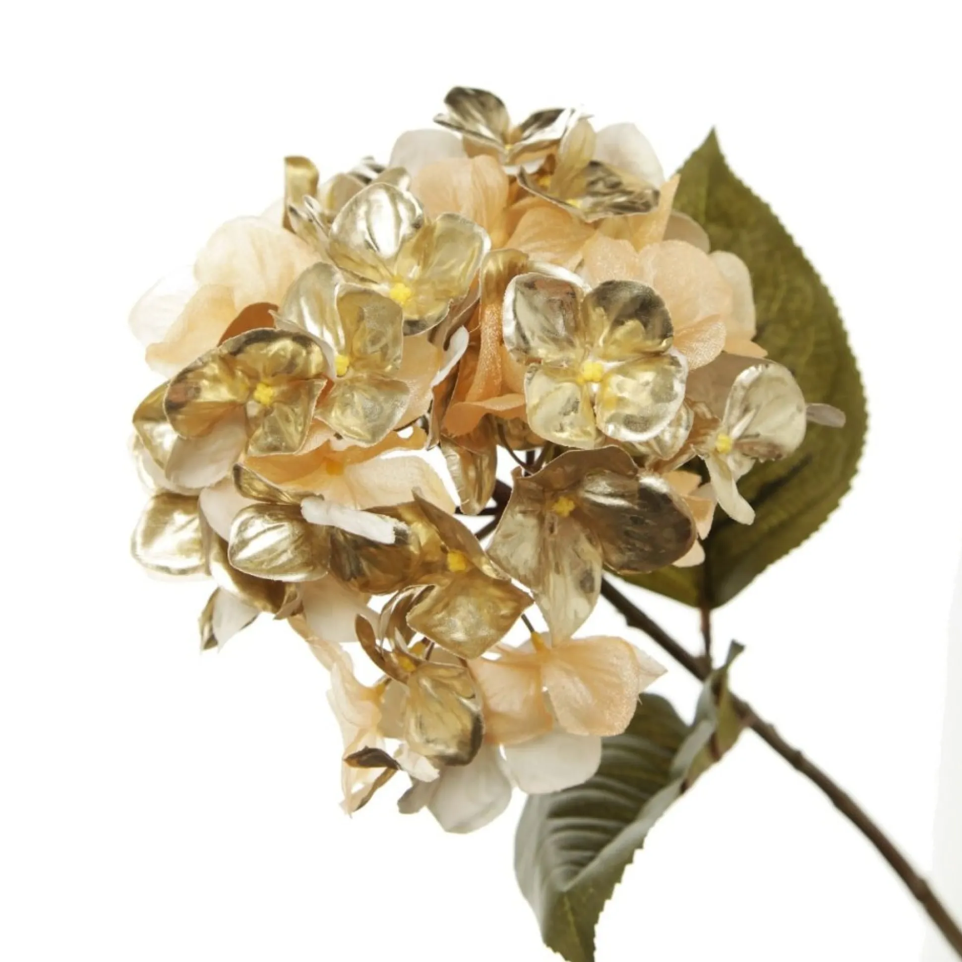 Luxe Gold Hydrangea Flower Stem Christmas Flowers|
