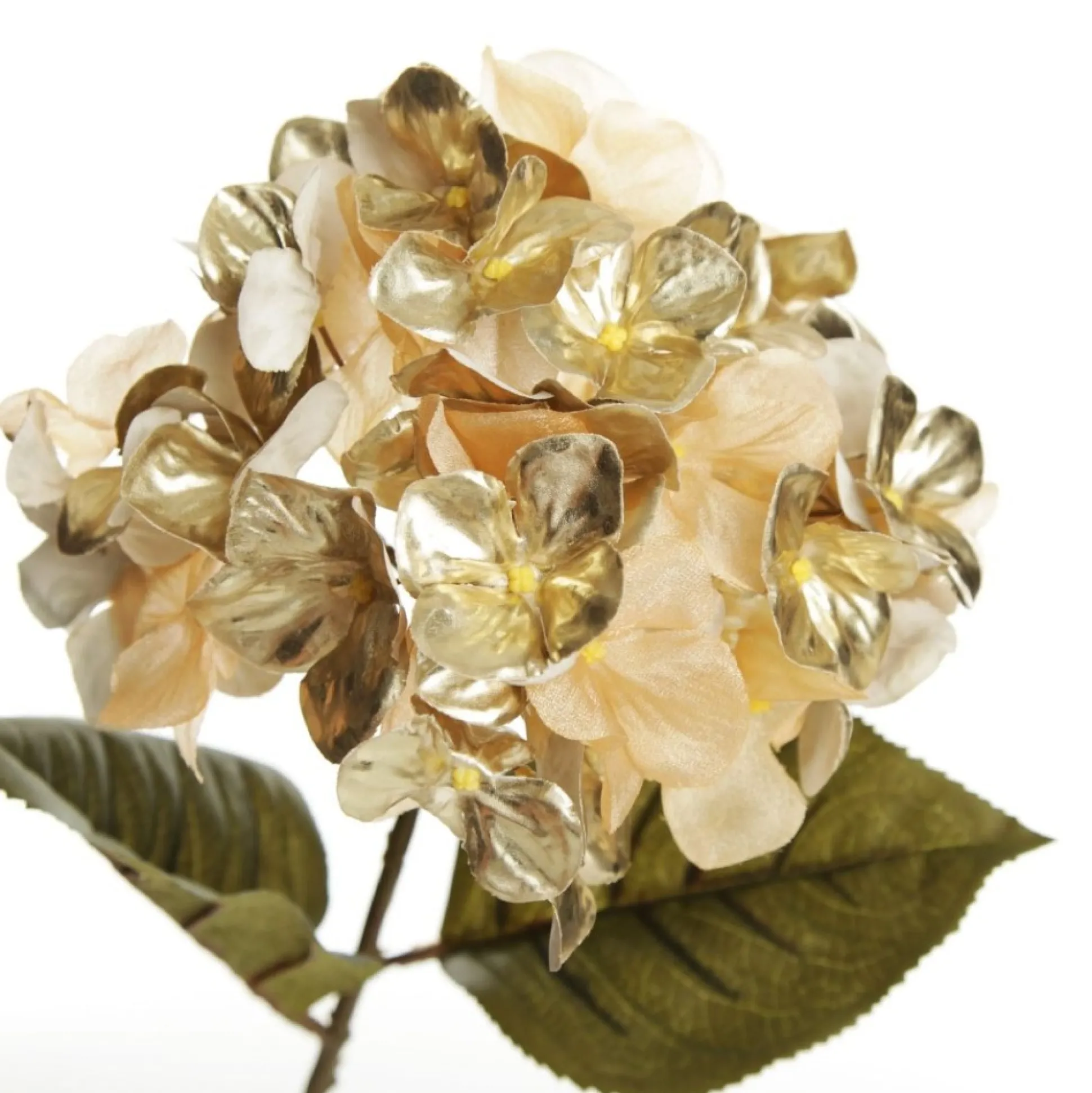 Luxe Gold Hydrangea Flower Stem Christmas Flowers|
