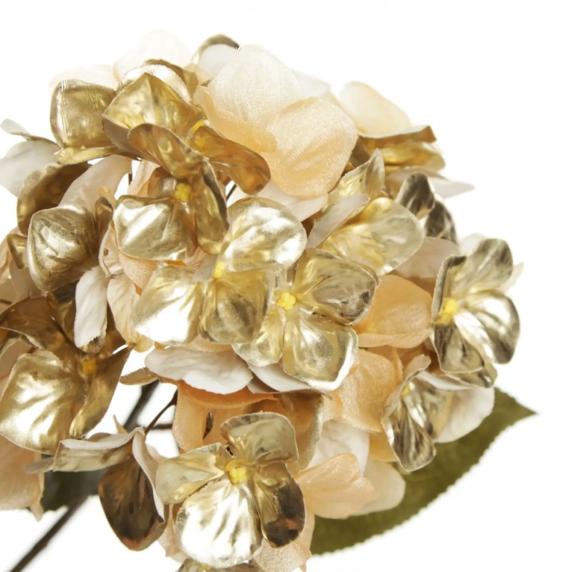 Luxe Gold Hydrangea Flower Stem Christmas Flowers|