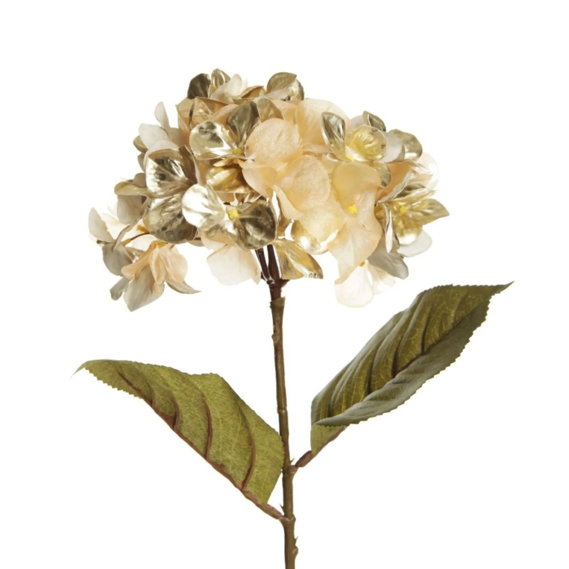 Luxe Gold Hydrangea Flower Stem Christmas Flowers|