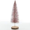 Medium Burgundy Wire Christmas Tree with Wood Base Table Top Christmas Trees|