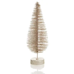 Medium Champagne Glitter Bottle Brush Christmas Tree Table Top Christmas Trees|