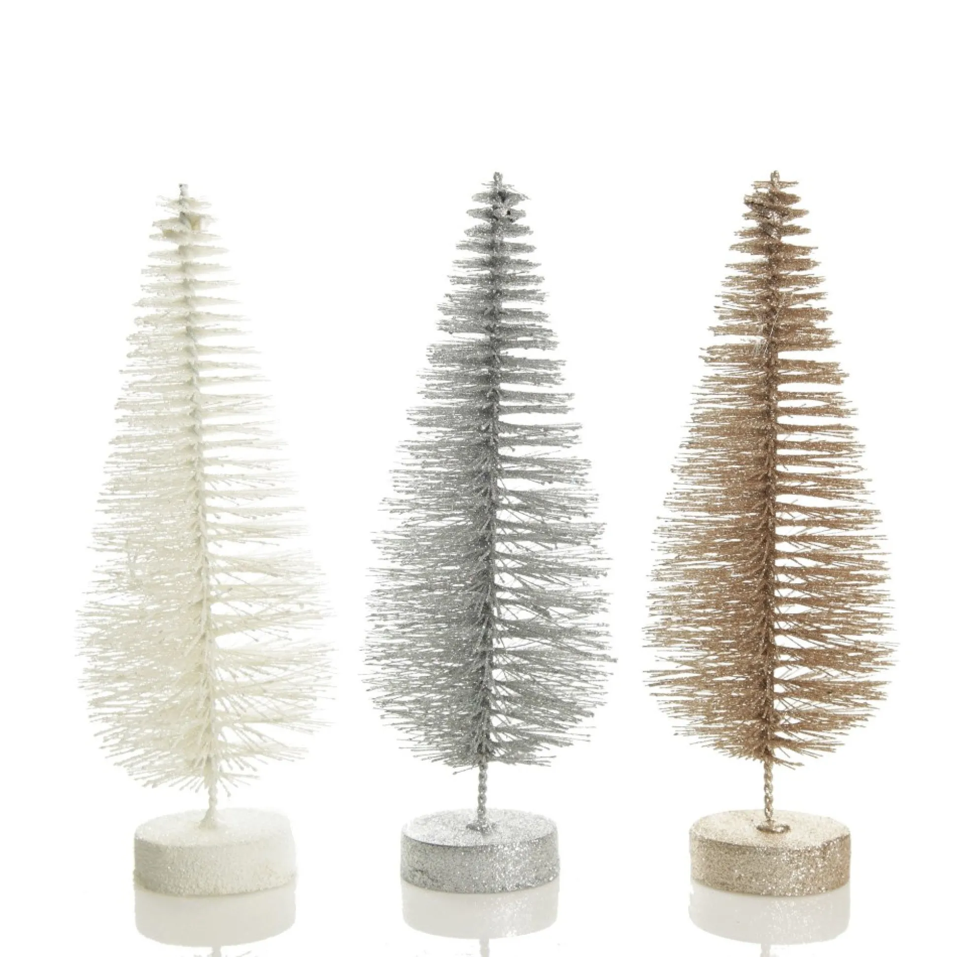 Medium Champagne Glitter Bottle Brush Christmas Tree Table Top Christmas Trees|