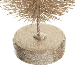 Medium Champagne Glitter Bottle Brush Christmas Tree Table Top Christmas Trees|