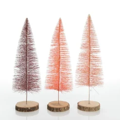 Medium Coral Wire Christmas Tree with Wood Base Table Top Christmas Trees|