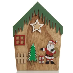 Medium Plywood Winter Christmas Decorated House Open Box Christmas Craft Supplies|