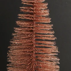 Medium Rose Gold Glitter Bottle Brush Christmas Tree Table Top Christmas Trees|