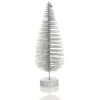 Medium Silver Glitter Bottle Brush Christmas Tree Table Top Christmas Trees|