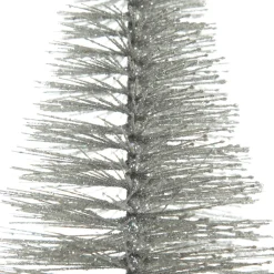 Medium Silver Glitter Bottle Brush Christmas Tree Table Top Christmas Trees|