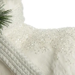 Medium White Sisal Standing Deer with White Glitter Highlights Christmas Birds And Animals|