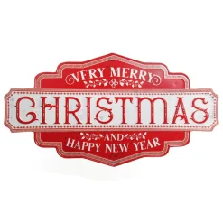 Merry Christmas and Happy New Year Retro Metal Christmas Sign Wall Hangings And Signs|