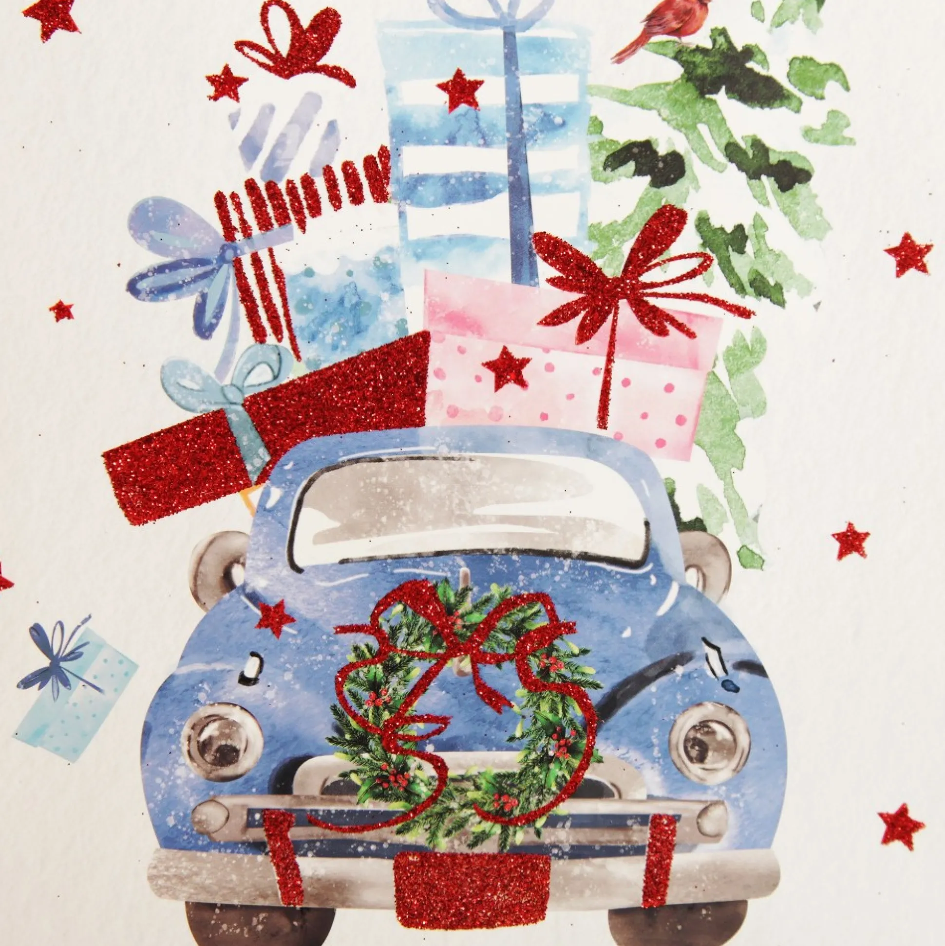 Merry Christmas Gift Bag - Blue Car with Presents Gift Wrap, Boxes, Bags & Tags|