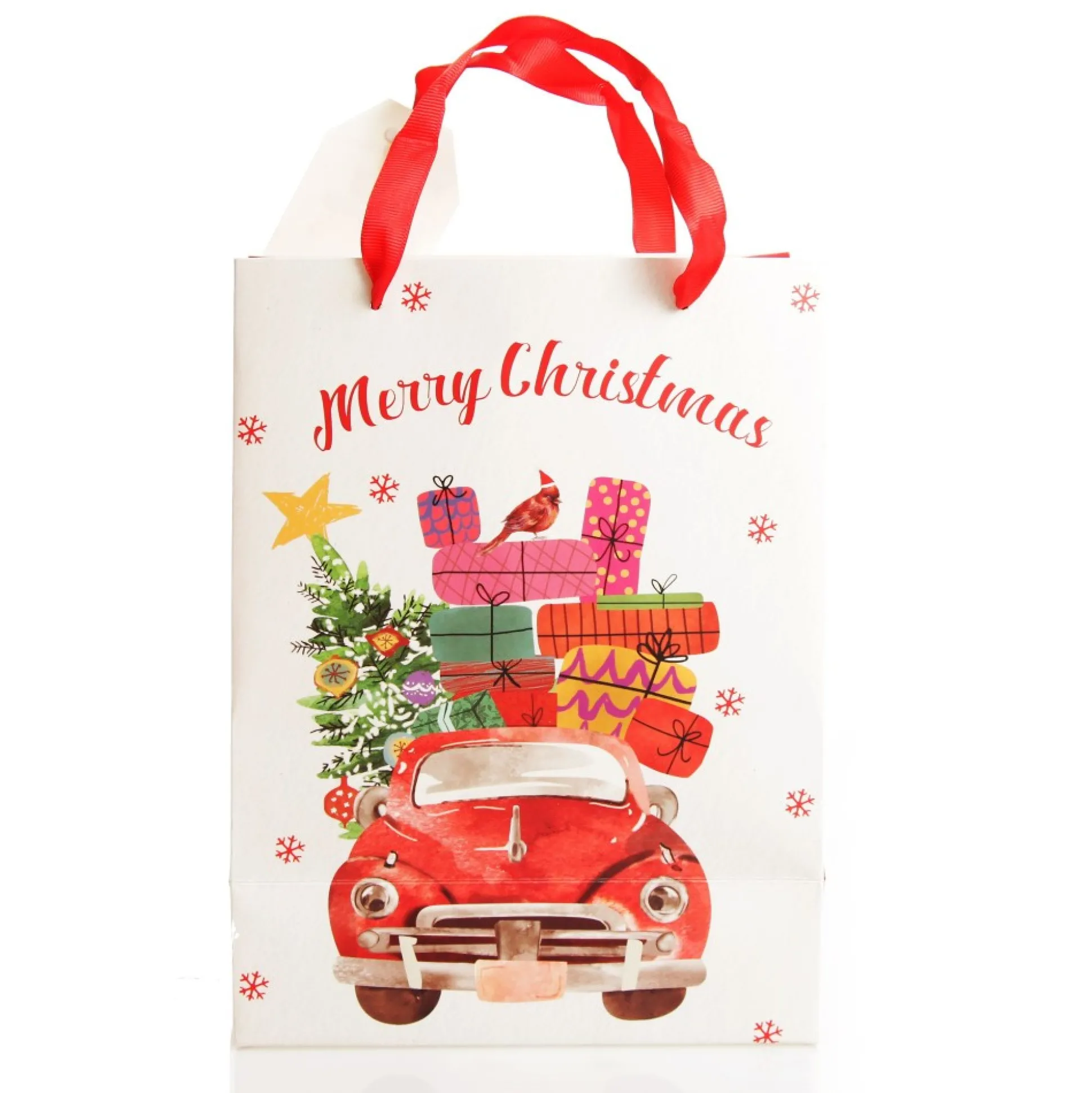 Merry Christmas Gift Bag - Red Car with Presents Gift Wrap, Boxes, Bags & Tags|