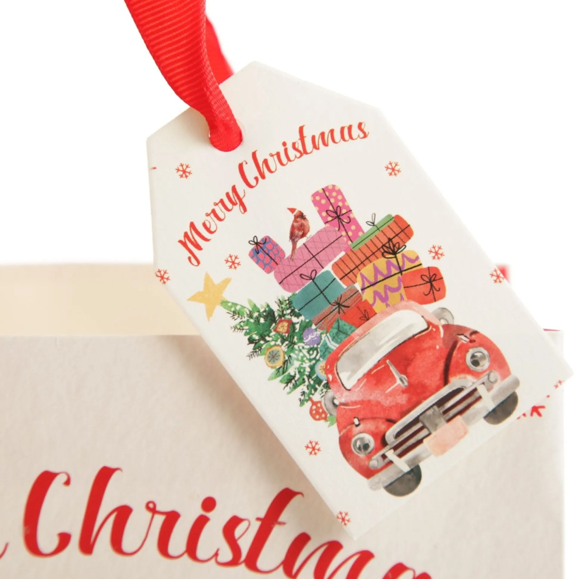 Merry Christmas Gift Bag - Red Car with Presents Gift Wrap, Boxes, Bags & Tags|