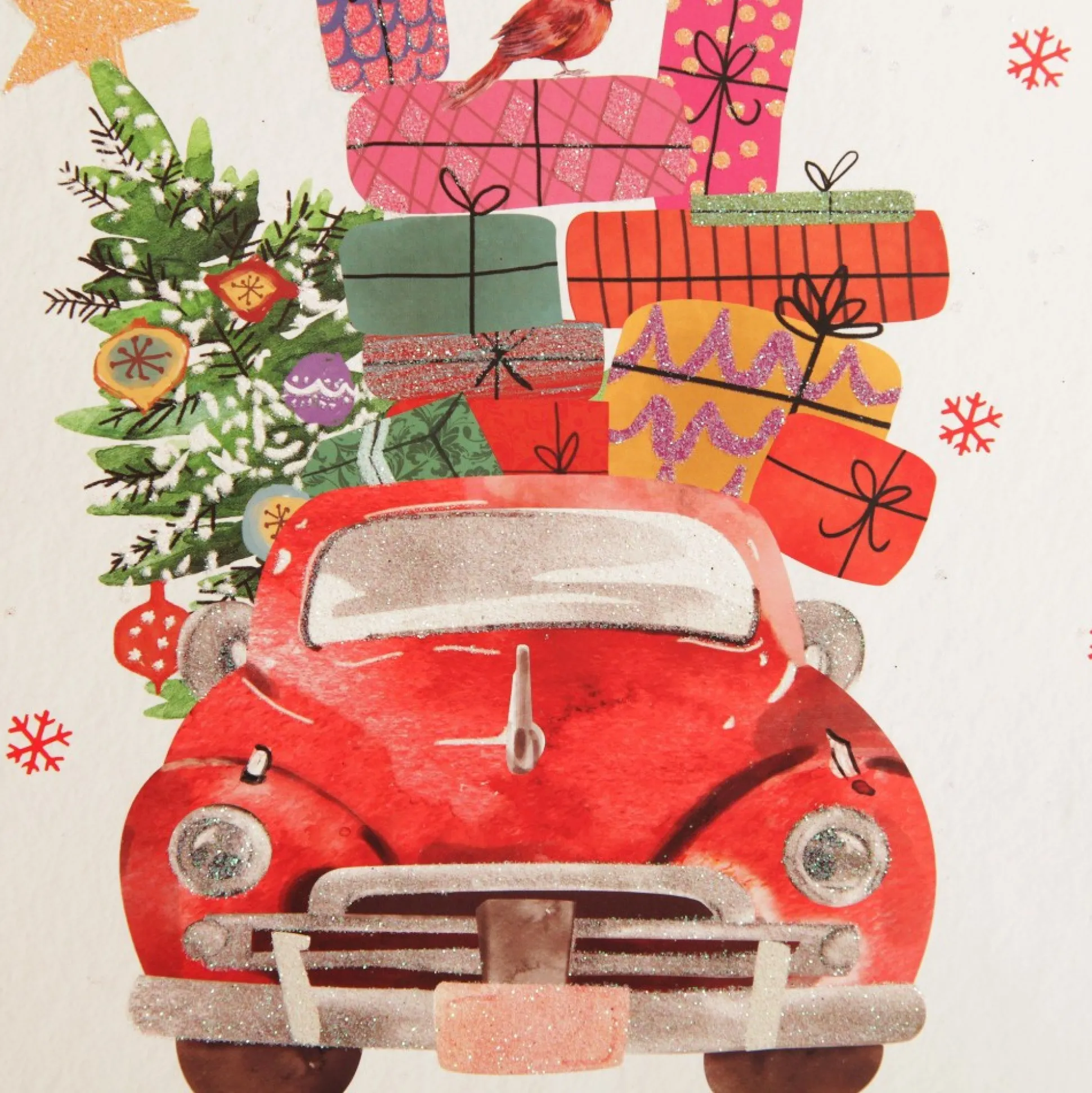 Merry Christmas Gift Bag - Red Car with Presents Gift Wrap, Boxes, Bags & Tags|