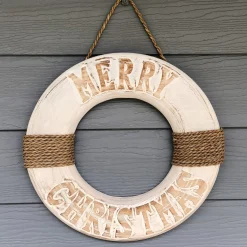 Merry Christmas Life Buoy Beach Wreath Christmas Wreaths|