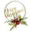 Merry Christmas Metal Hoop wth Florals Christmas Wreaths|