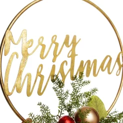Merry Christmas Metal Hoop wth Florals Christmas Wreaths|
