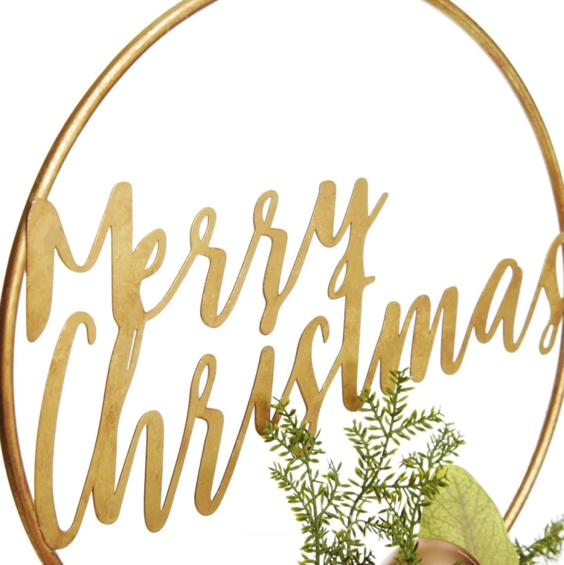 Merry Christmas Metal Hoop wth Florals Christmas Wreaths|