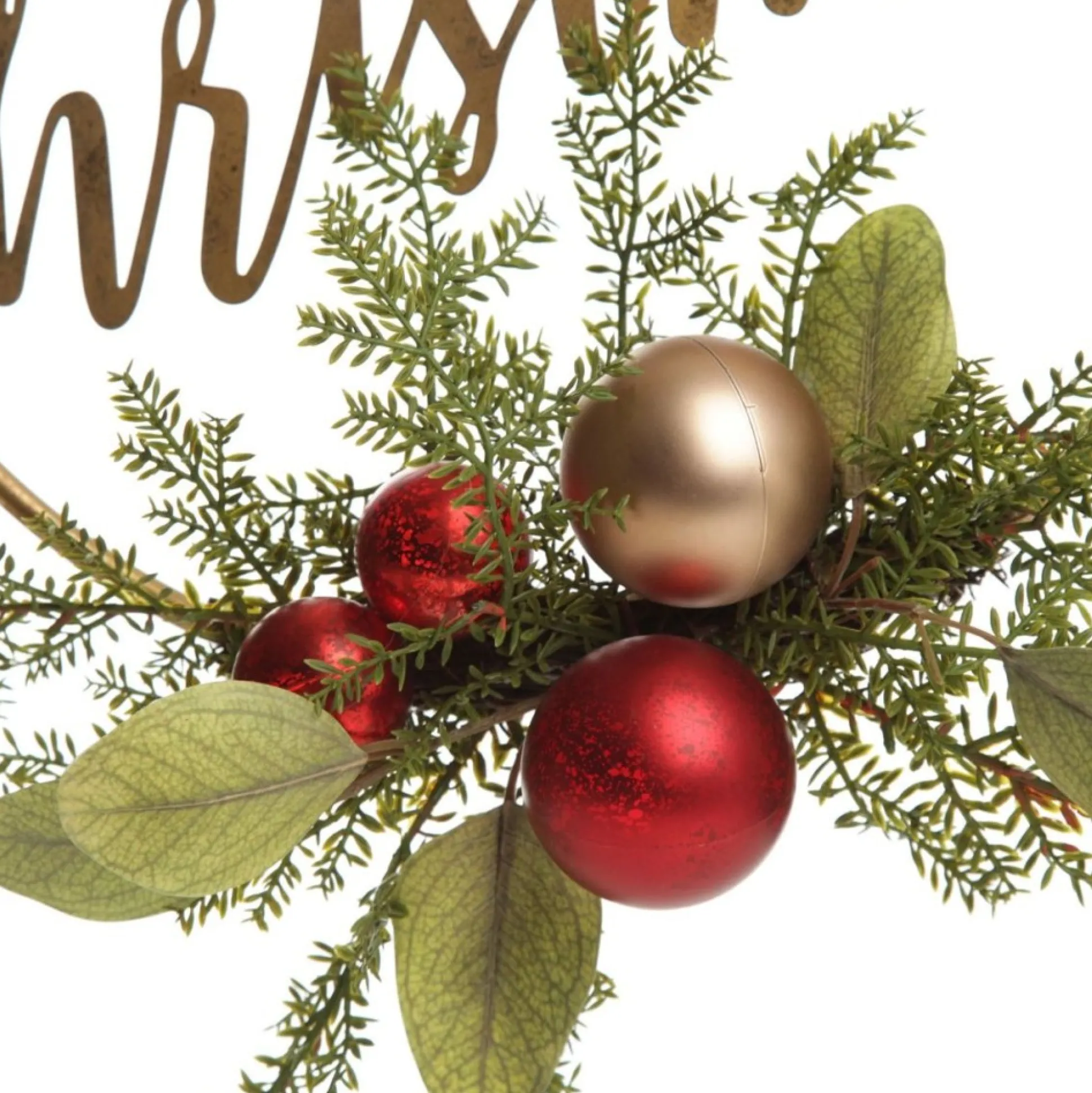 Merry Christmas Metal Hoop wth Florals Christmas Wreaths|