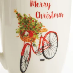 Merry Christmas Mug with Bicycle Christmas Wine Glasses And Mugs|