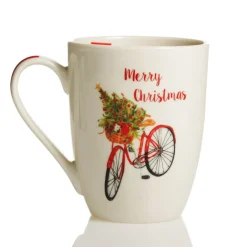 Merry Christmas Mug with Bicycle Christmas Wine Glasses And Mugs|