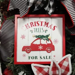 Merry Christmas Trees for Sale Wall Hanging Plaque Diy Wreaths|