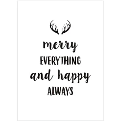 Merry Everything and Happy Always Christmas Poster Print Christmas Prints|