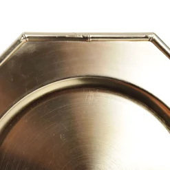 Metallic Gold Christmas Charger Plate with Bamboo Pattern Trim Christmas Table Decor|