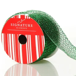 Metallic Green Wire Mesh Ribbon Ribbons|