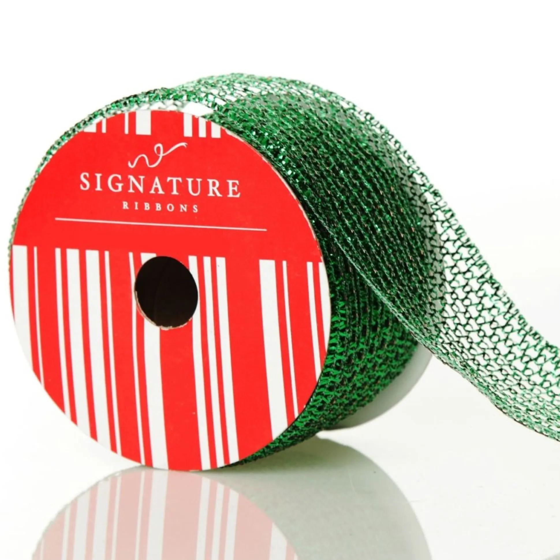 Metallic Green Wire Mesh Ribbon Ribbons|