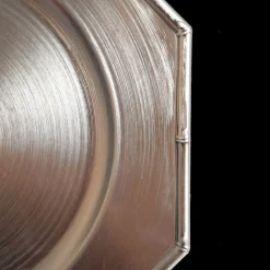 Metallic Silver Christmas Charger Plate with Bamboo Pattern Trim Christmas Table Decor|