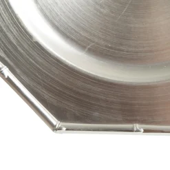 Metallic Silver Christmas Charger Plate with Bamboo Pattern Trim Christmas Table Decor|