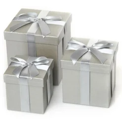 Metallic Silver Gift Box Gift Wrap, Boxes, Bags & Tags|
