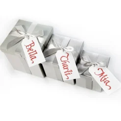 Metallic Silver Gift Box With Personalised Gift Tag Gift Wrap, Boxes, Bags & Tags|