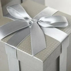 Metallic Silver Gift Box With Personalised Gift Tag Gift Wrap, Boxes, Bags & Tags|