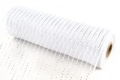 Metallic White Decomesh Roll Diy Wreaths|