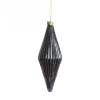 Midnight Blue Ribbed Teardrop Christmas Bauble Decorative Christmas Baubles|