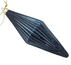 Midnight Blue Ribbed Teardrop Christmas Bauble Decorative Christmas Baubles|