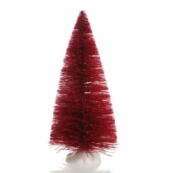 Mini Burgundy Bottle Brush Tree - Set of 2 Table Top Christmas Trees|