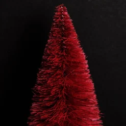 Mini Burgundy Bottle Brush Tree - Set of 2 Table Top Christmas Trees|