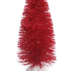Mini Burgundy Bottle Brush Tree - Set of 2 Table Top Christmas Trees|