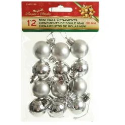 Mini Shatterproof Christmas Baubles - Pack of 12 Craft Baubles|