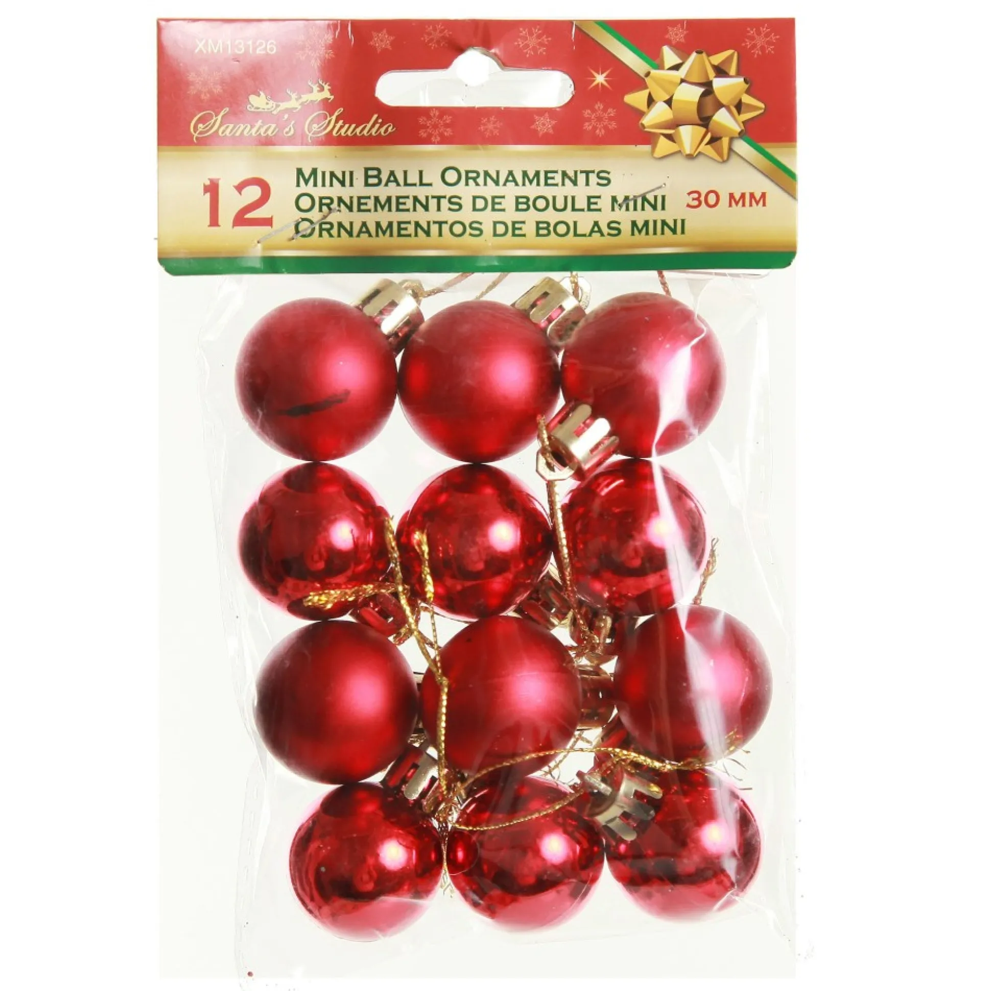 Mini Shatterproof Christmas Baubles - Pack of 12 Craft Baubles|