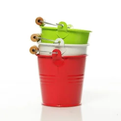 Mini Tin Bucket Lime Christmas Craft Supplies|