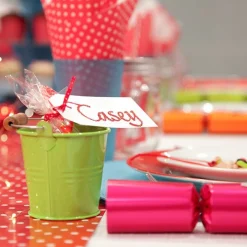 Mini Tin Bucket Lime Christmas Craft Supplies|