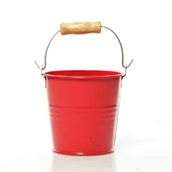 Mini Tin Bucket Red Christmas Craft Supplies|