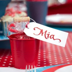 Mini Tin Bucket Red Christmas Craft Supplies|