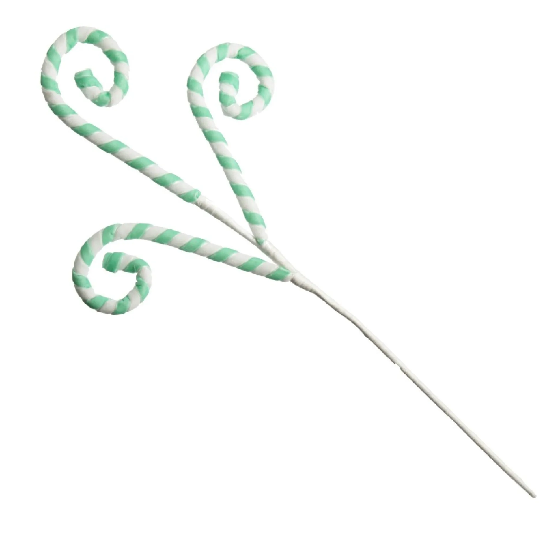Mint and White Velvet Candy Cane Pick Christmas Tree Picks|